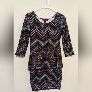 Hot Kiss Multicolor Geometric Dress